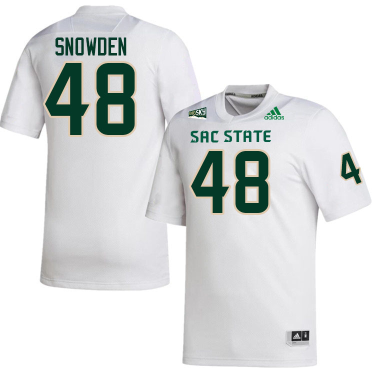 Sacramento State Hornets #48 Jordan Snowden College Football Jerseys Stitched-White
